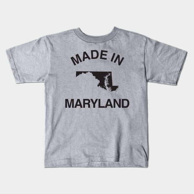 Made in Maryland Kids T-Shirt by elskepress